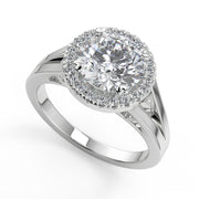Addisyn Double Prong Split Shank Halo Round Cut Ring - Nivetta - Nivetta